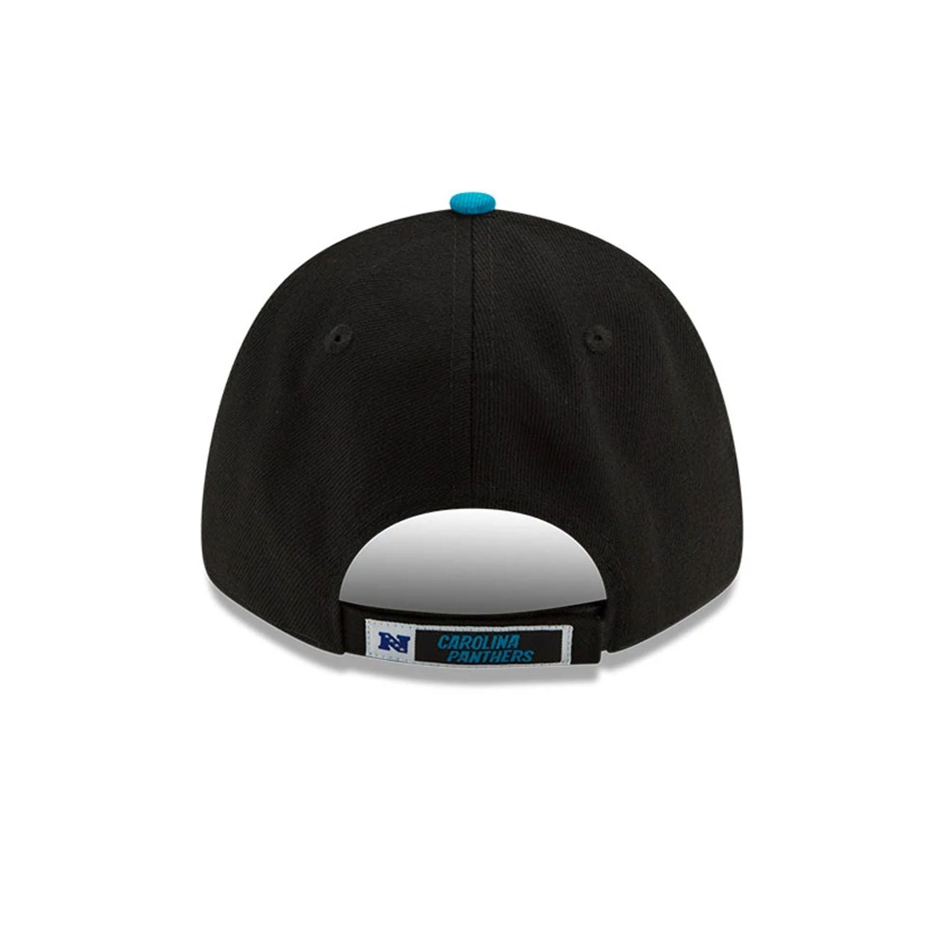 This is a Carolina Panthers The League Black 9FORTY Cap 5