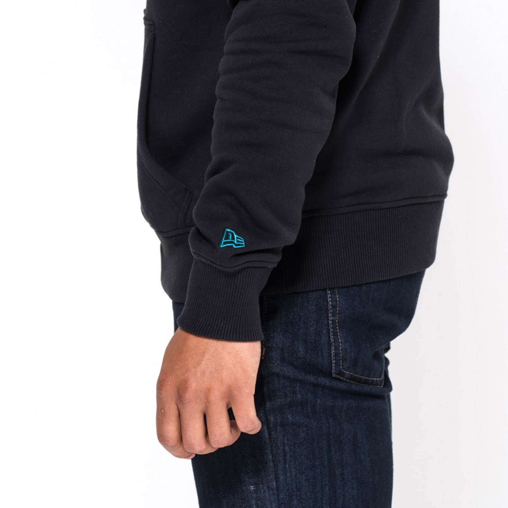 The Male model is wearing Jacksonville Jaguars Team Logo Black Hoodie 2