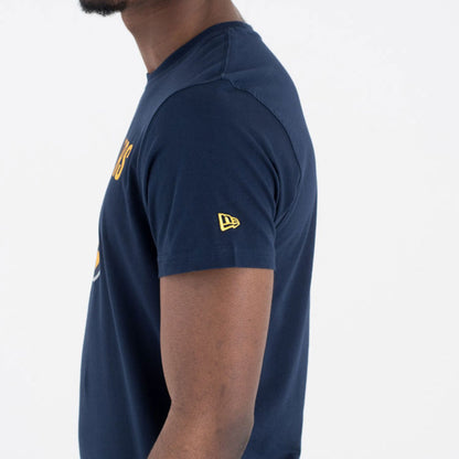 The Male model is wearing Indiana Pacers NBA Team Logo Navy T-Shirt 3