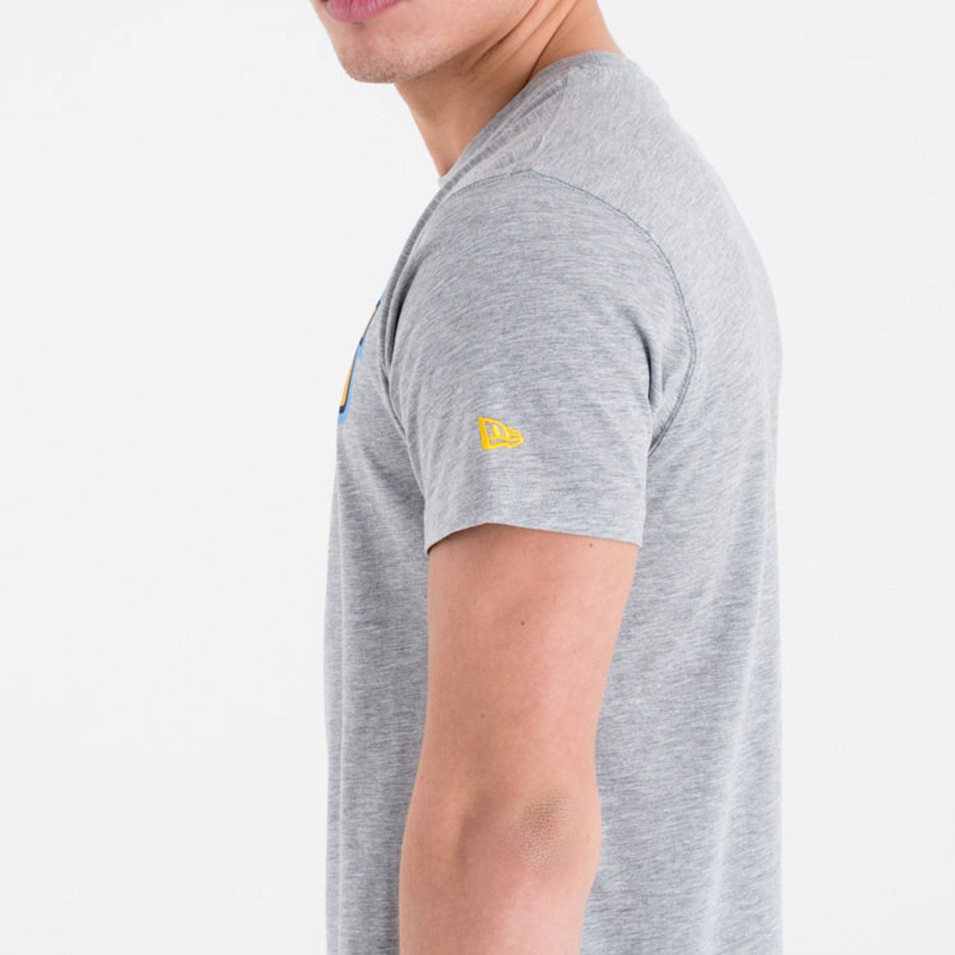 The Male model is wearing Denver Nuggets NBA Team Logo Grey T-Shirt 3