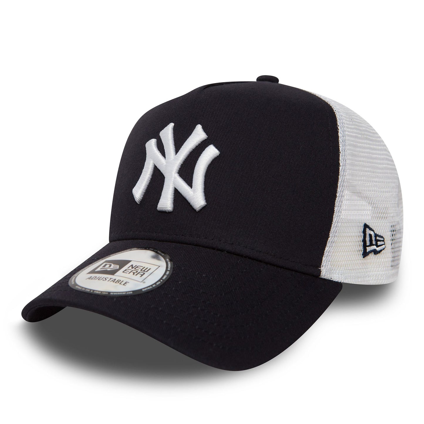 This is a New York Yankees Clean Navy A-Frame Trucker Cap 1