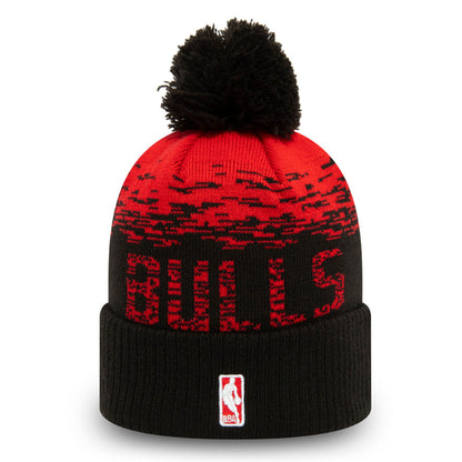 This is a Chicago Bulls Black Ombre Bobble Beanie Hat 2