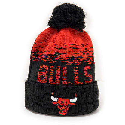 This is a Chicago Bulls Black Ombre Bobble Beanie Hat 1