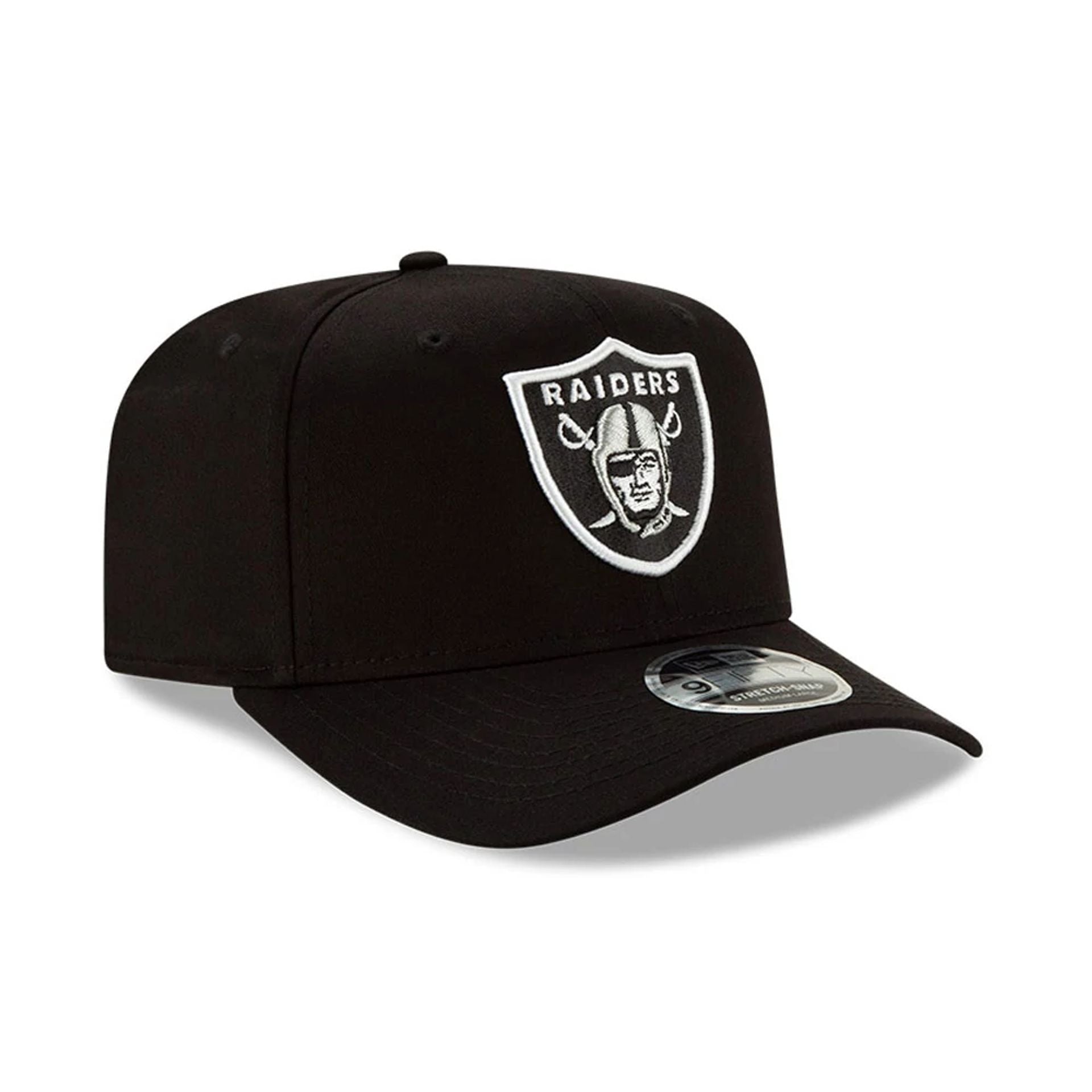 This is a Las Vegas Raiders Black 9FIFTY Stretch Snap Cap 3