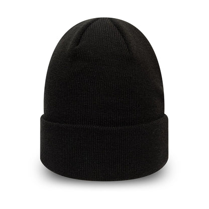 This is a New Era Essential Black Cuff Beanie Hat 4