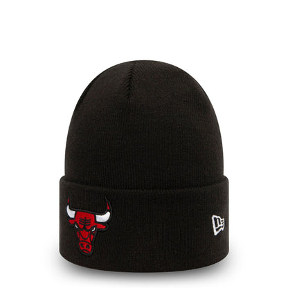 This is a Chicago Bulls Essential Black Cuff Beanie Hat 2