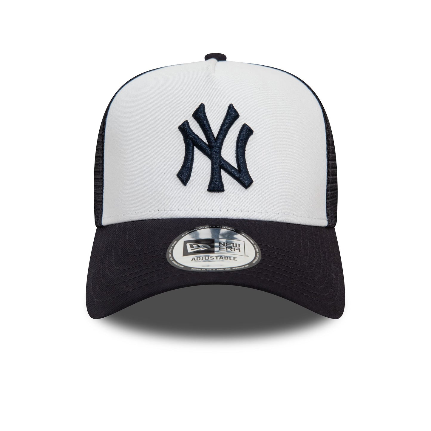 This is a New York Yankees Team Colour White A-Frame Trucker Cap 3