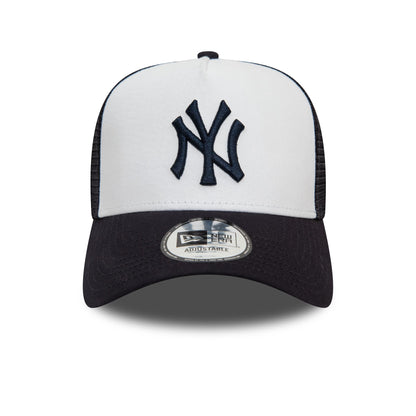 This is a New York Yankees Team Colour White A-Frame Trucker Cap 3