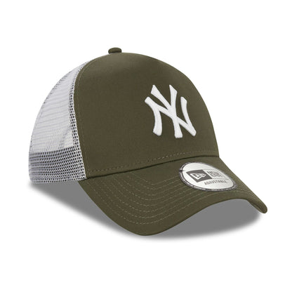 This is a New York Yankees Khaki A-Frame Trucker Cap 5