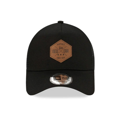 This is a New Era Patch Black A-Frame Trucker Cap 2