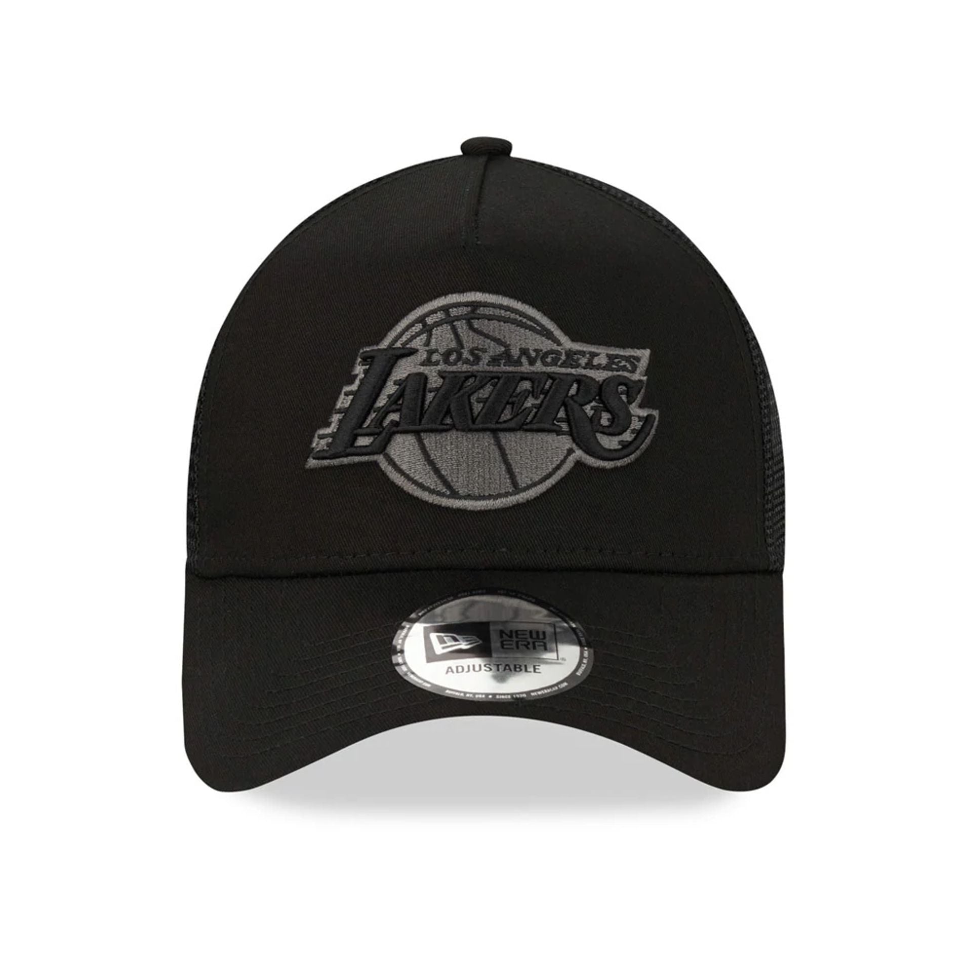 This is a LA Lakers Tonal Black A-Frame Trucker Cap 2