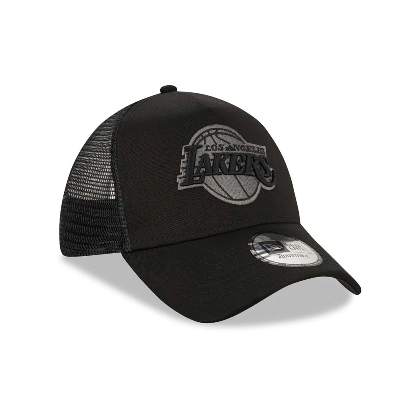 This is a LA Lakers Tonal Black A-Frame Trucker Cap 3