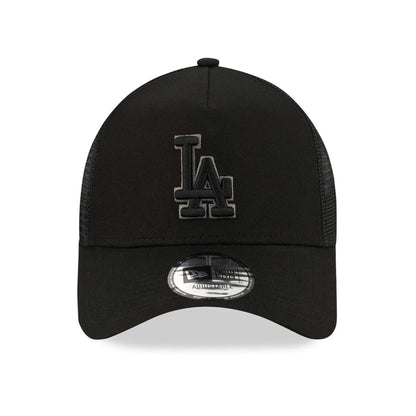 This is a LA Dodgers Tonal Black A-Frame Trucker Cap 2