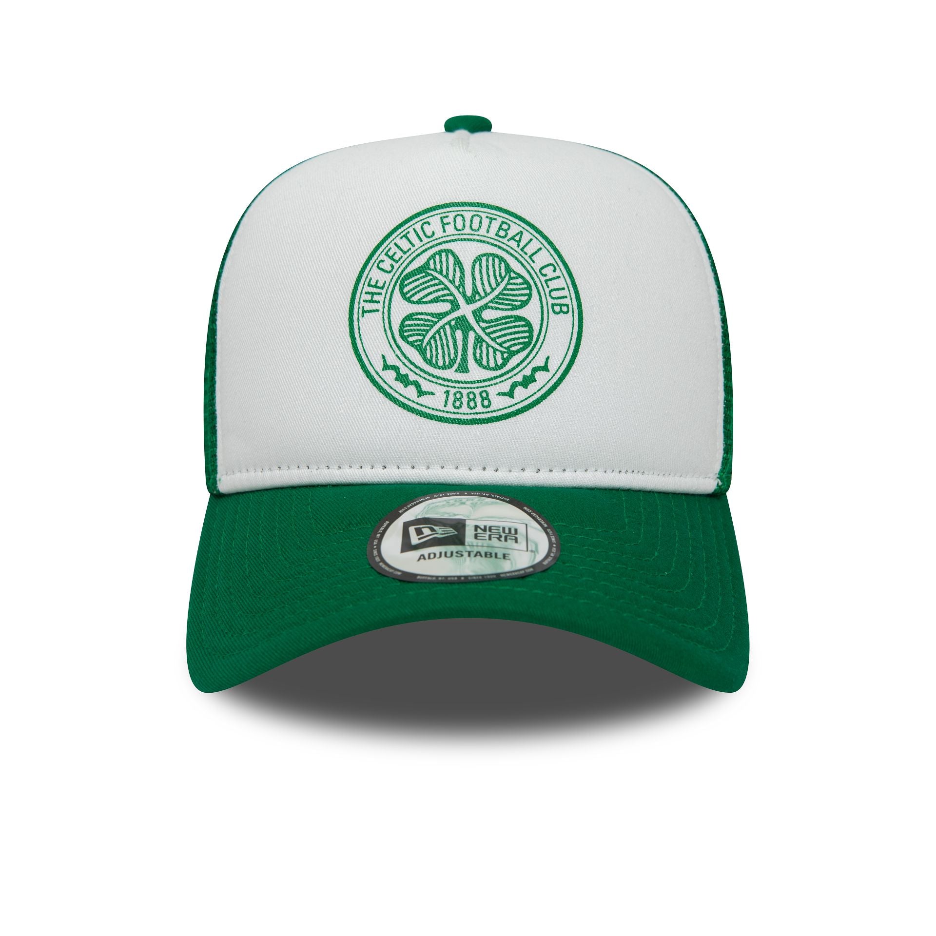 This is a Celtic FC  White A-Frame Trucker Cap 2