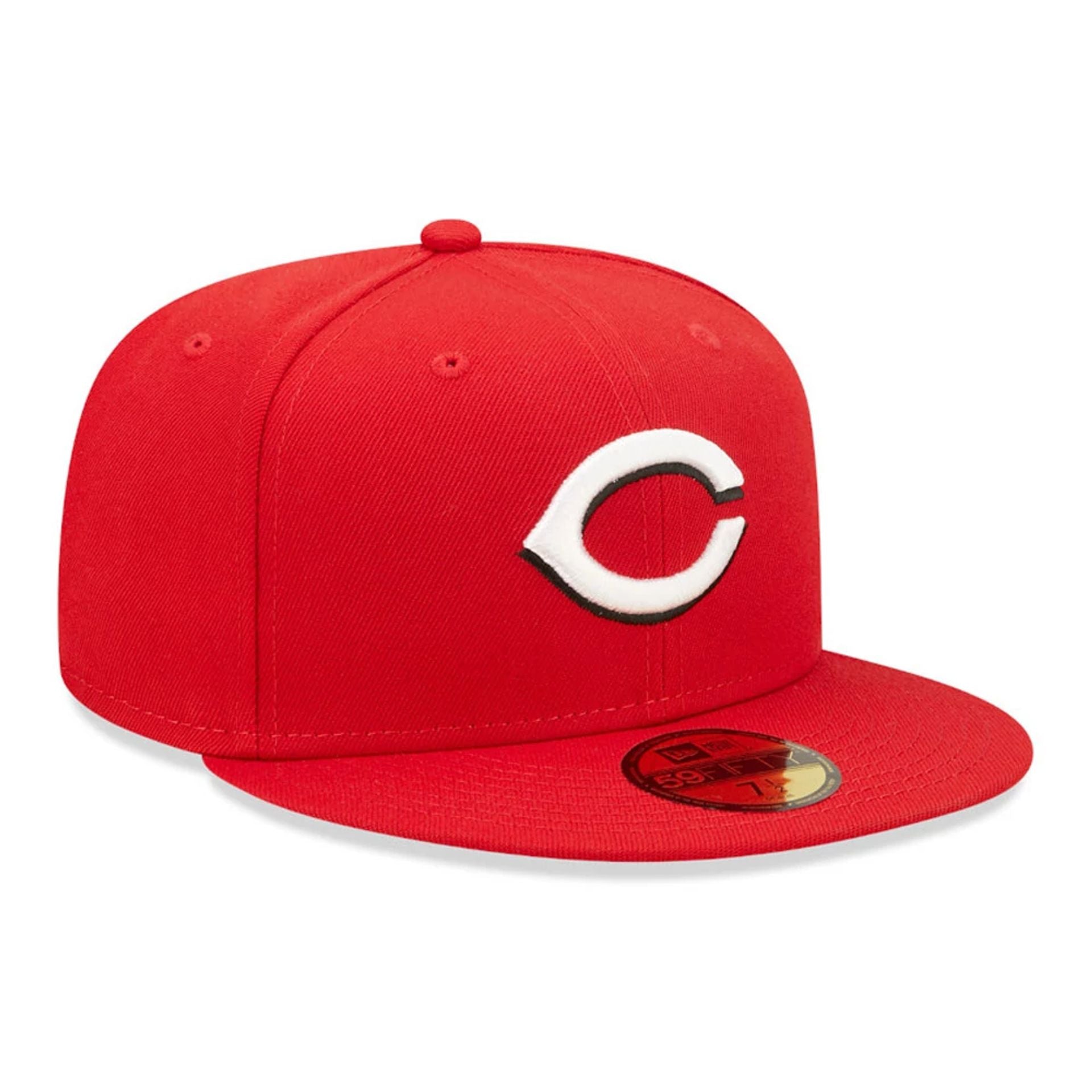 New Era 59Fifty Cincinnati Reds Fitted Hat Size 7 deals 5/8 Peach UV 150th Side Patch