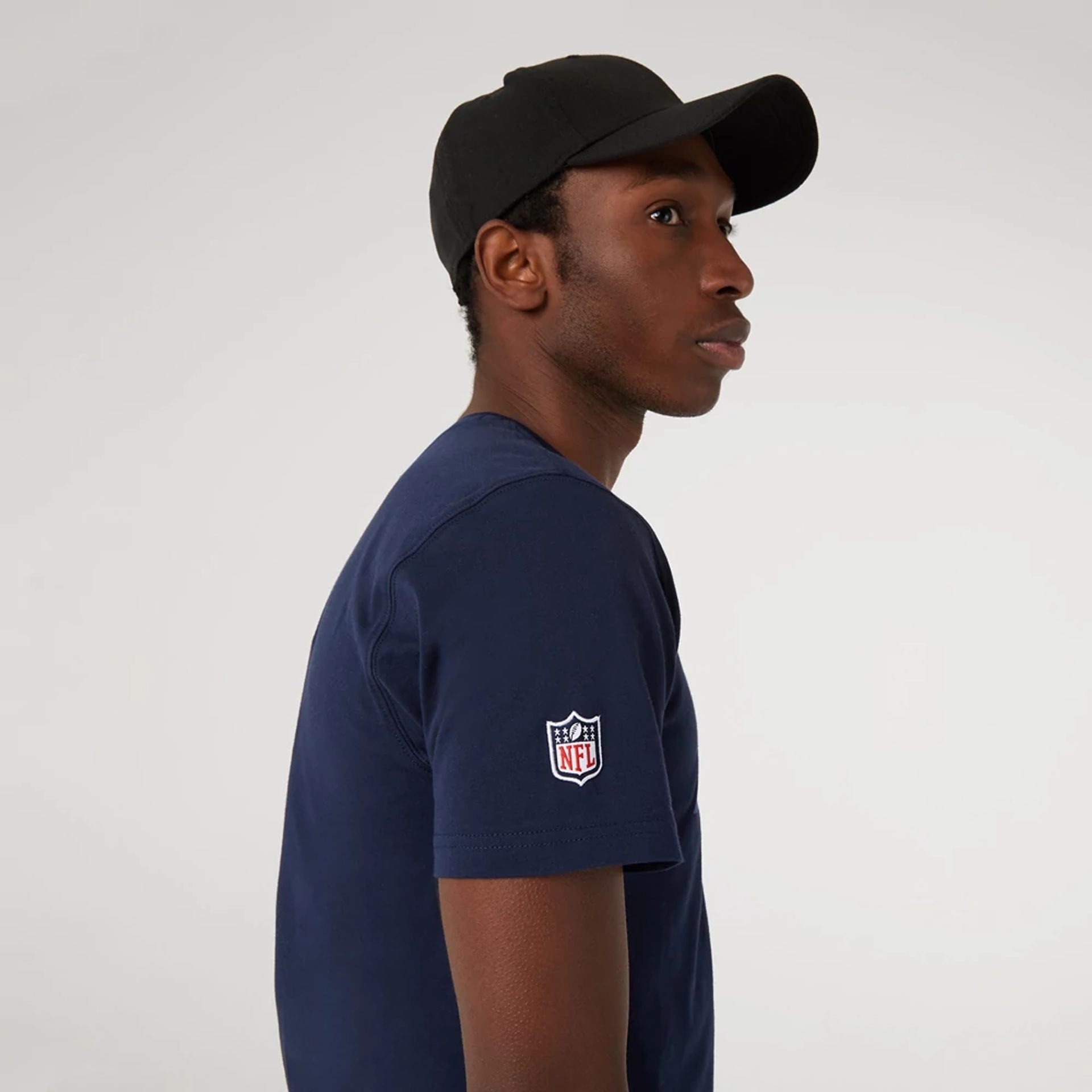 The Male model is wearing LA Rams NFL Team Logo Blue T-Shirt 3