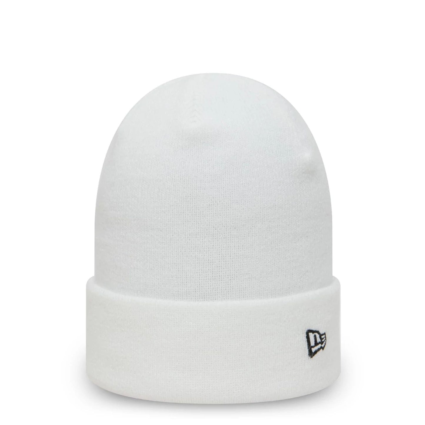 This is a New Era Essential White Cuff Beanie Hat 1