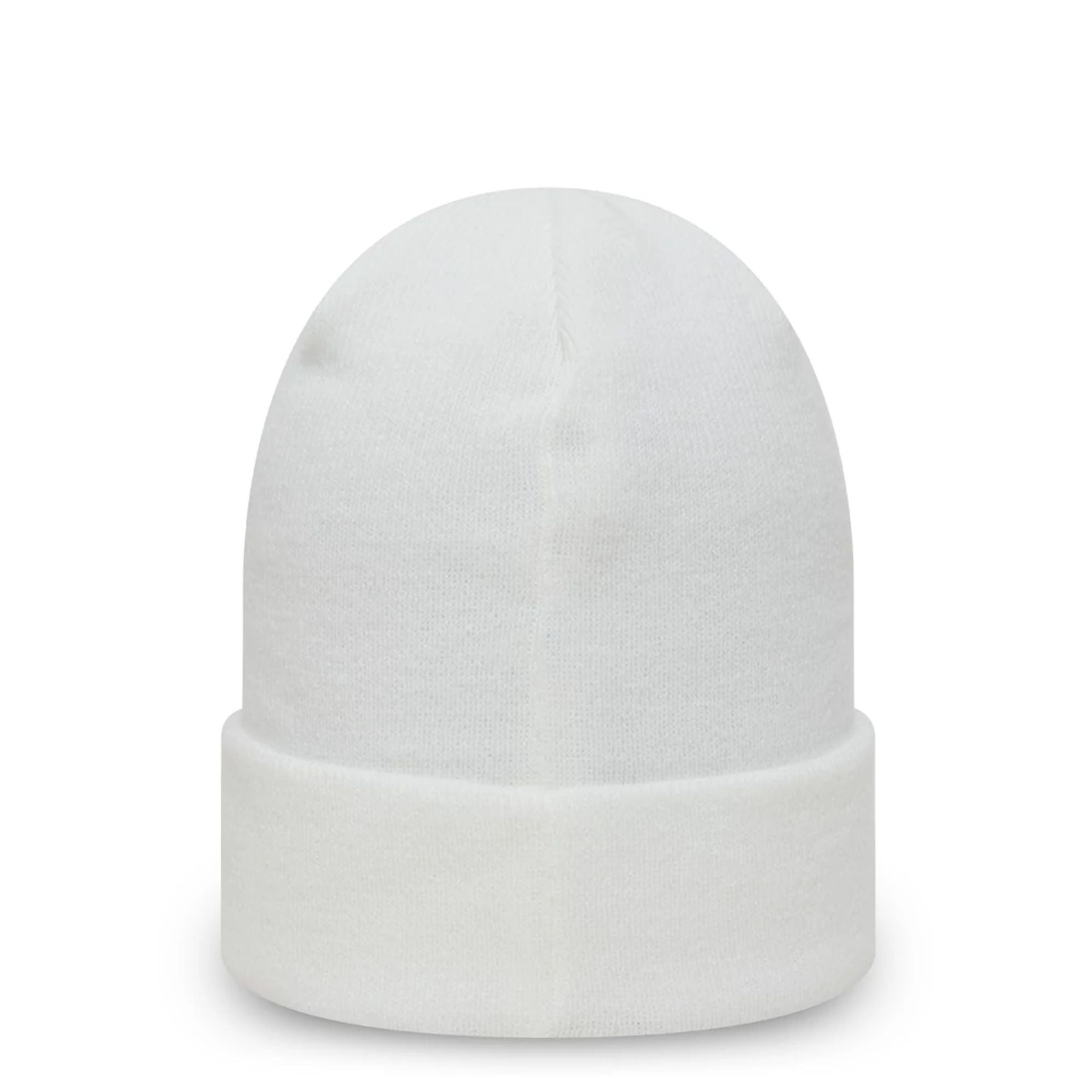 This is a New Era Essential White Cuff Beanie Hat 2