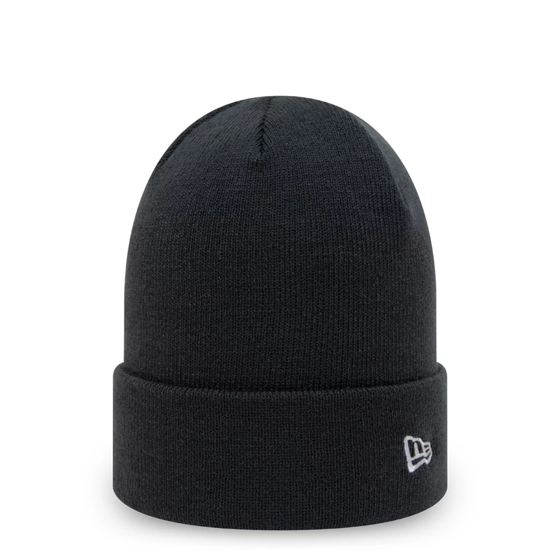 This is a New Era Essential Dark Grey Cuff Beanie Hat 1