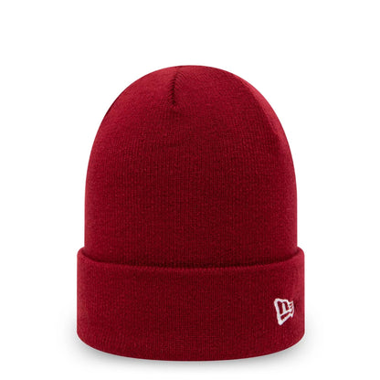 This is a New Era Essential Maroon Cuff Beanie Hat 1