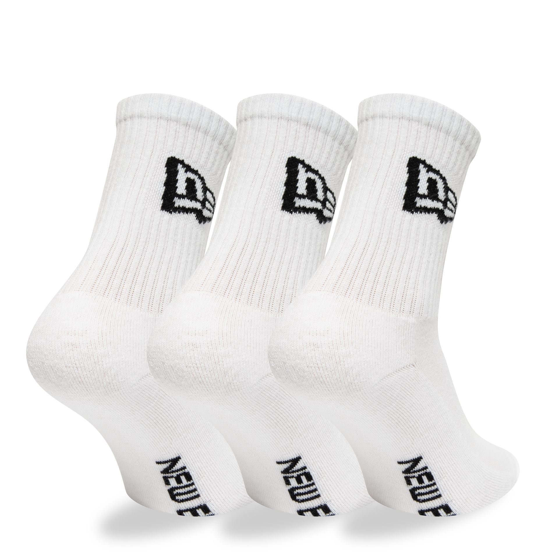 This is a New Era Flag 3 Pack Crew White Sock 1