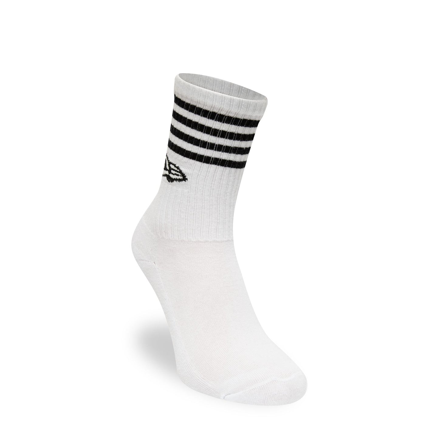 This is a New Era Stripe 3 Pack Crew White Socks 3