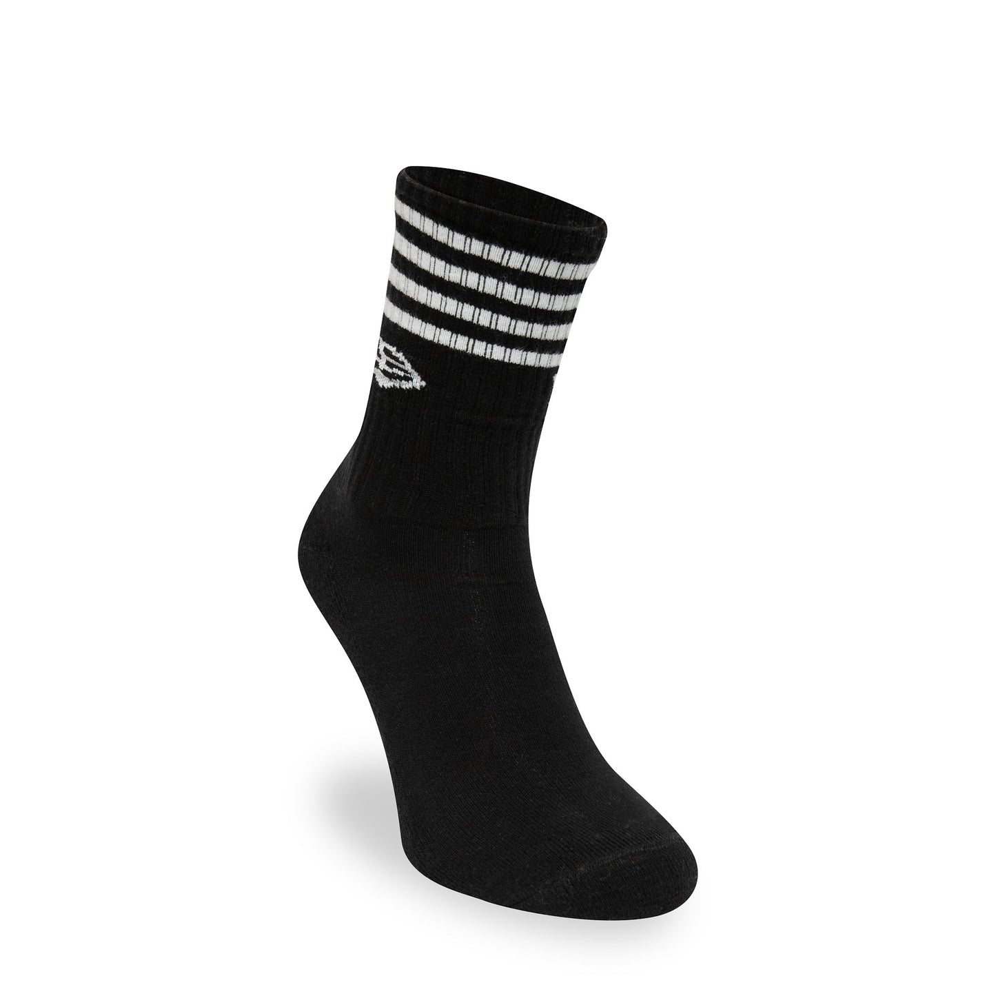 This is a New Era Stripe 3 Pack Crew Black Socks 3