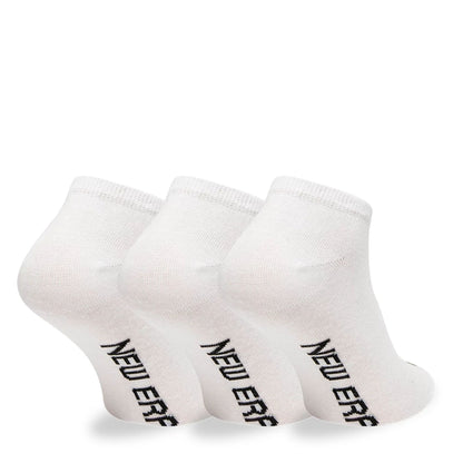 This is a New Era Flag Sneaker 3 Pack White Socks 3