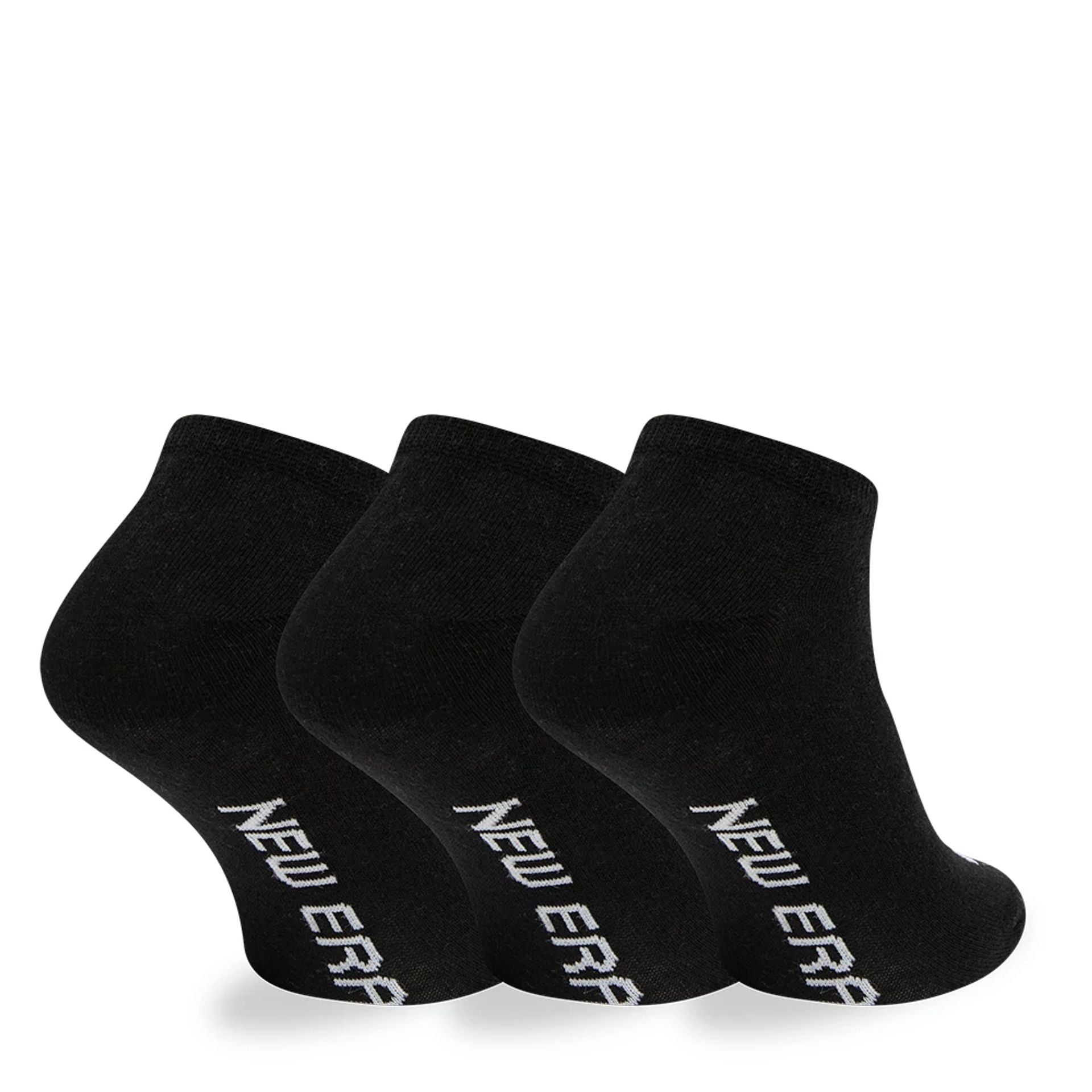 This is a New Era Flag 3 Pack  Sneaker Black Socks 3