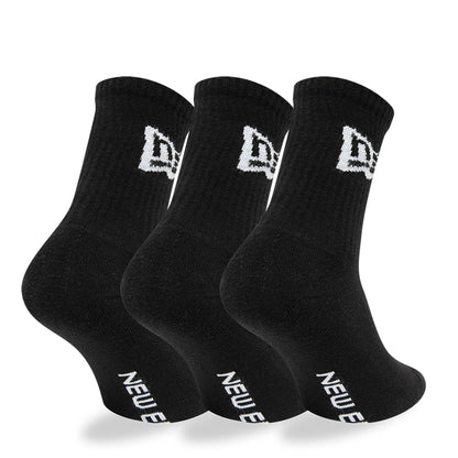 This is a New Era Flag 3 Pack Crew Black Socks 2