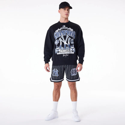 The Male model is wearing New York Yankees New Era Australia Black Oversized Sweater 6