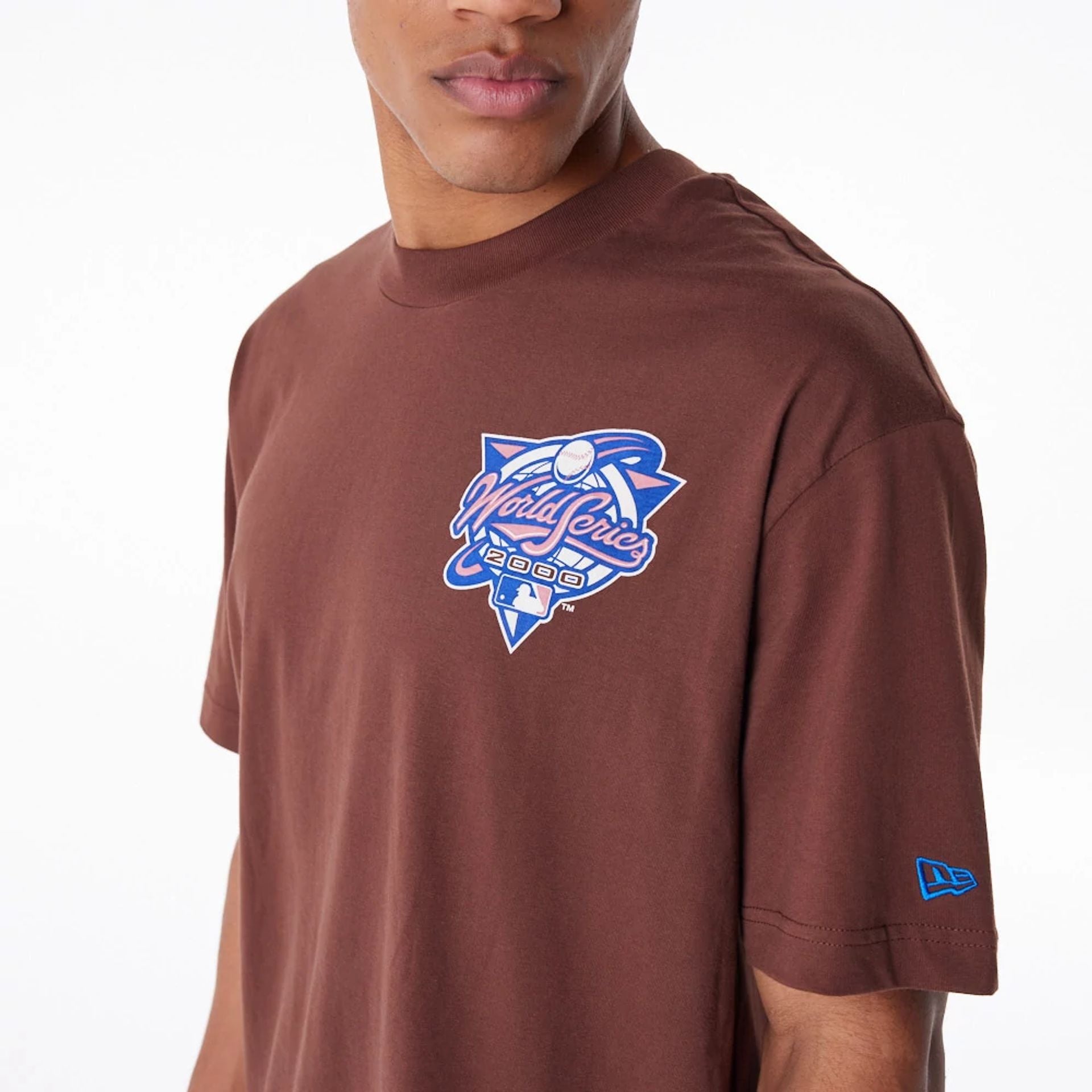 The Male model is wearing Subway Series New Era Australia Brown Oversized T-Shirt 2