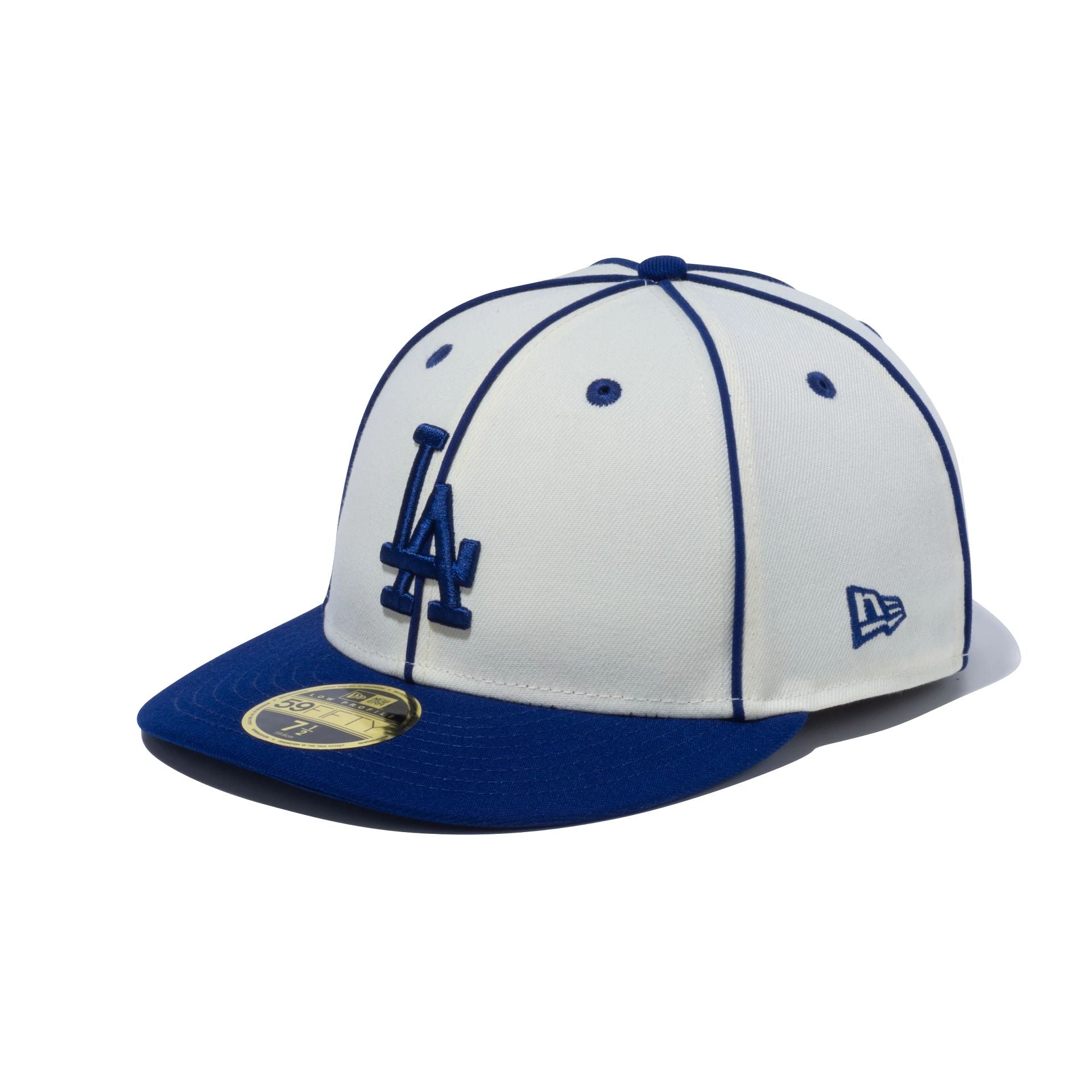 This is a LA Dodgers Japan MLB Piping White Low Profile 59FIFTY Fitted Cap 1