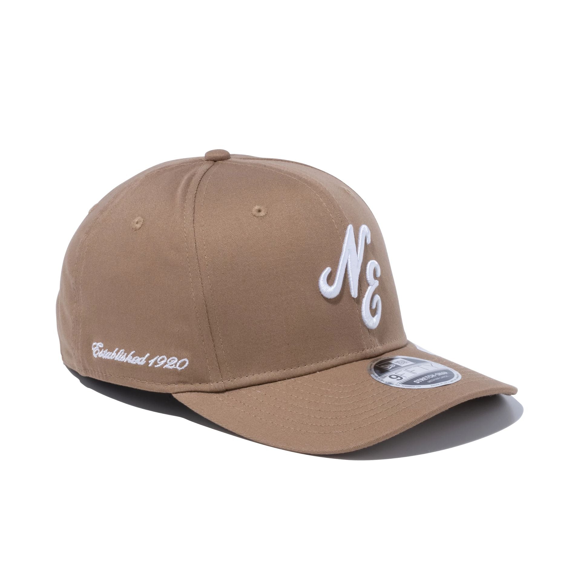 This is a New Era Japan Classic Logo Brown 9FIFTY Stretch Snap Cap 1