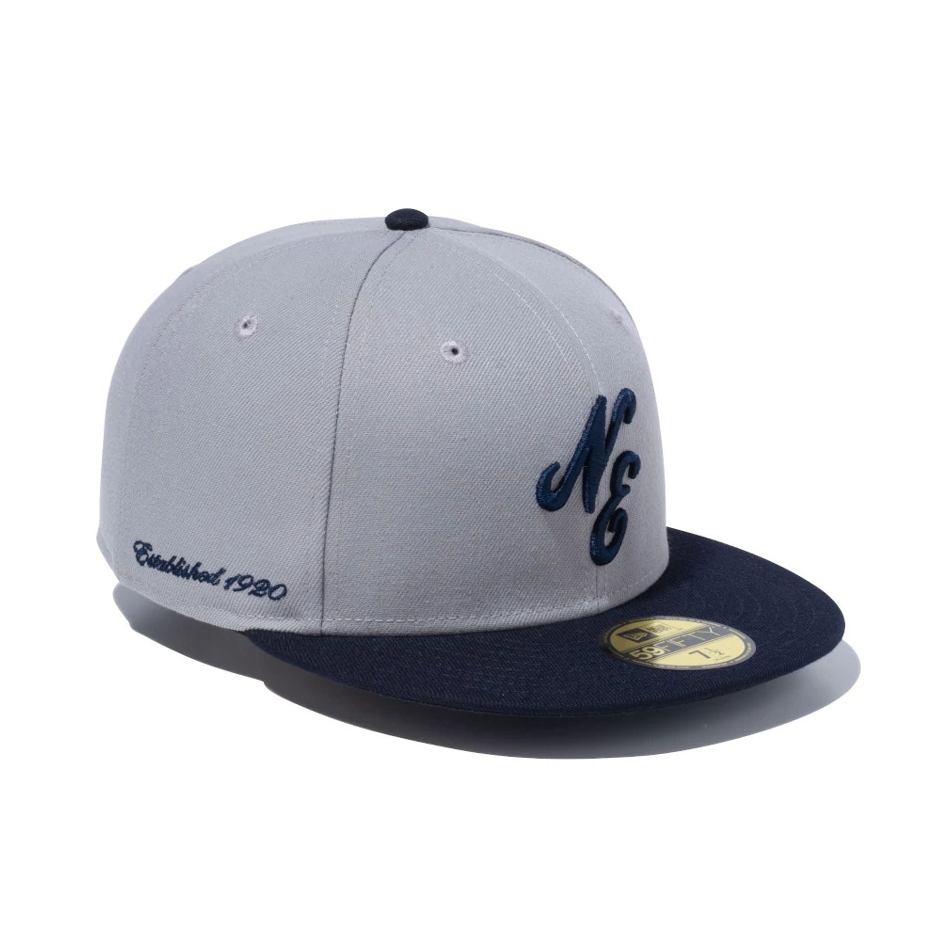 This is a Classic New Era Logo Grey 59FIFTY Fitted Cap 1