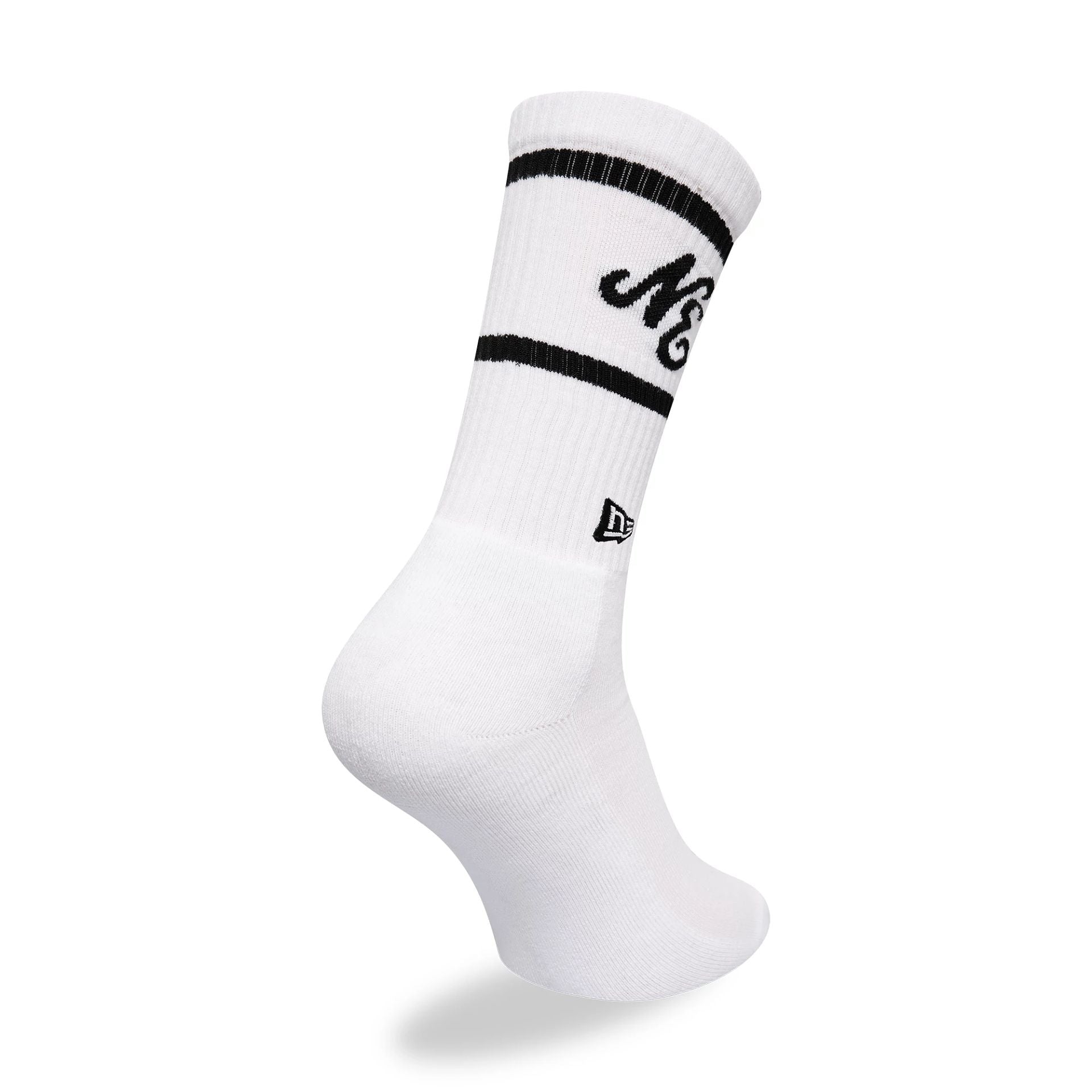 This is a New Era Heritage Logo White Crew Socks 2