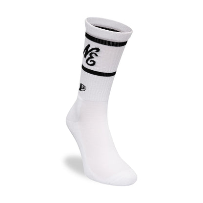 This is a New Era Heritage Logo White Crew Socks 3