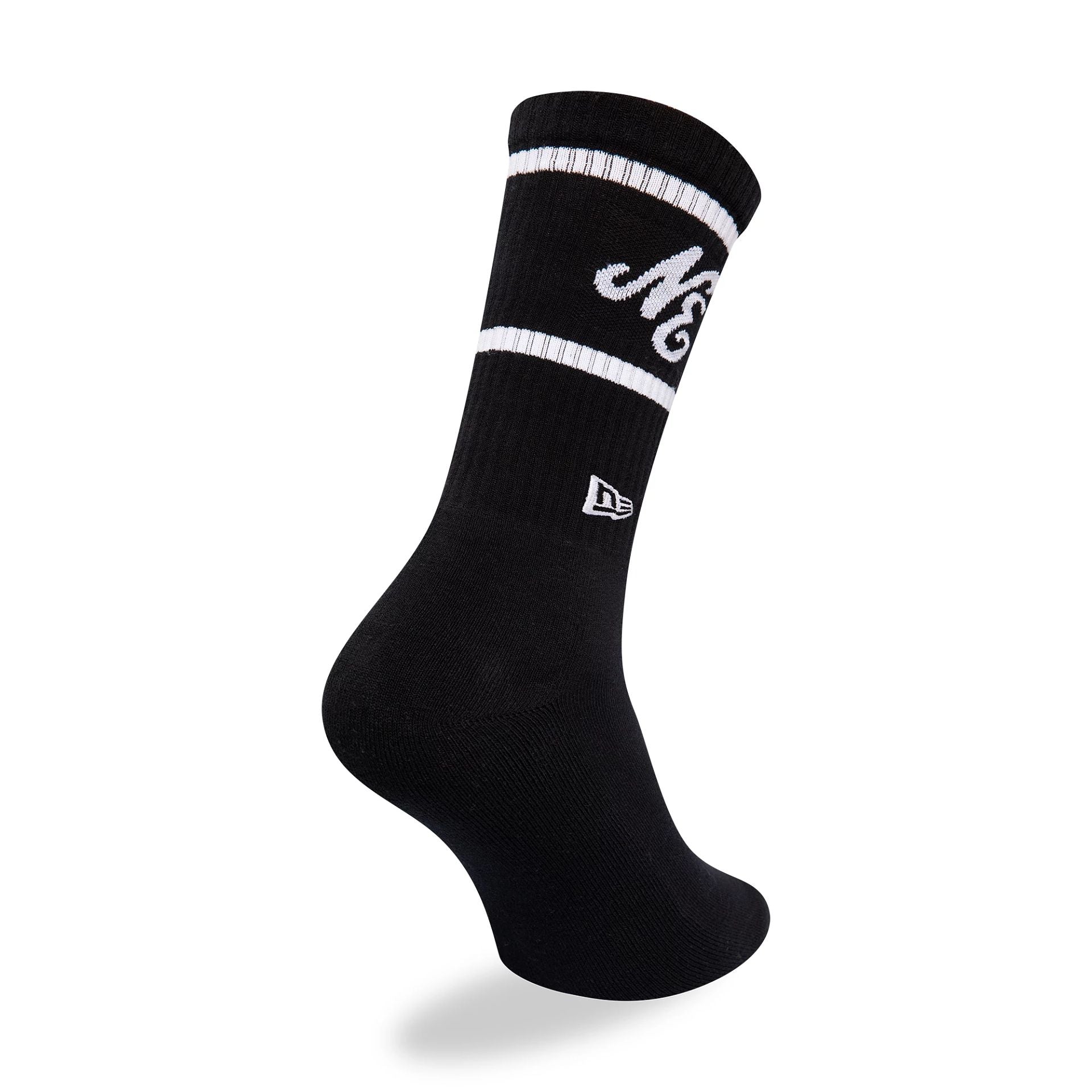 This is a New Era Heritage Logo Black Crew Socks 2