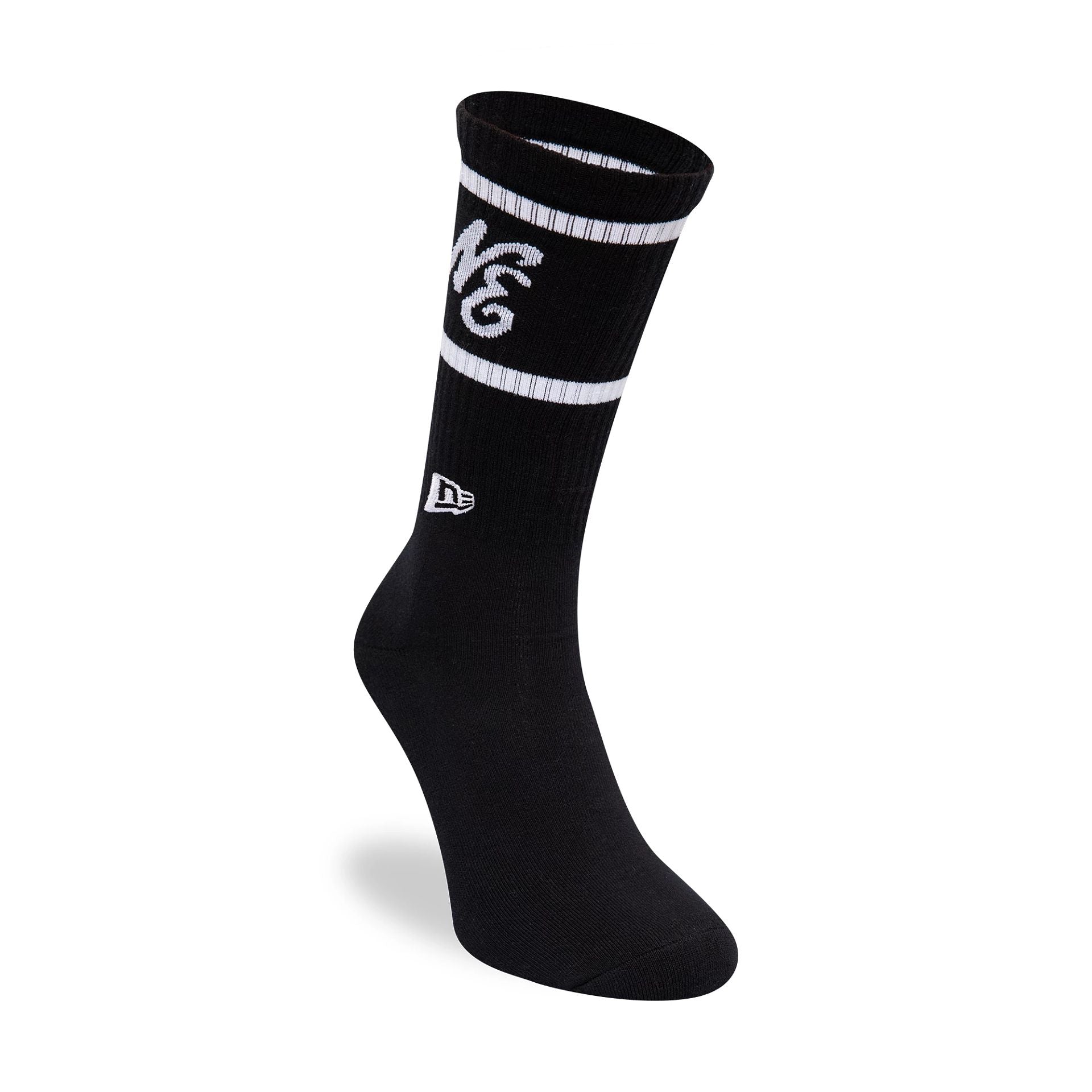 This is a New Era Heritage Logo Black Crew Socks 3