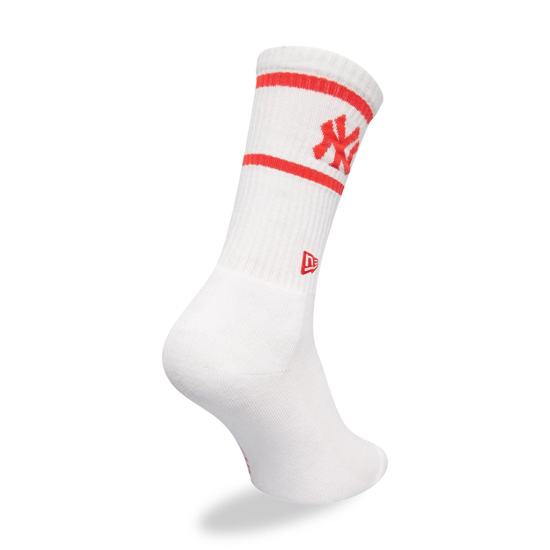 This is a New York Yankees MLB White & Orange Crew Socks 2