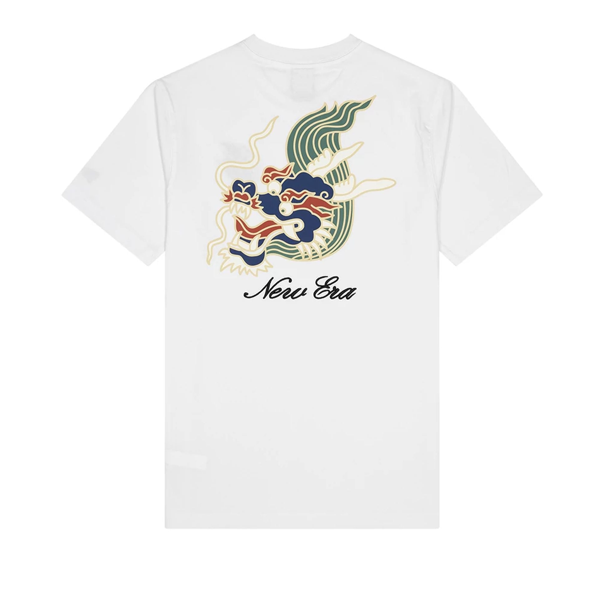 The Male model is wearing New Era Year Of The Dragon White T-Shirt 2