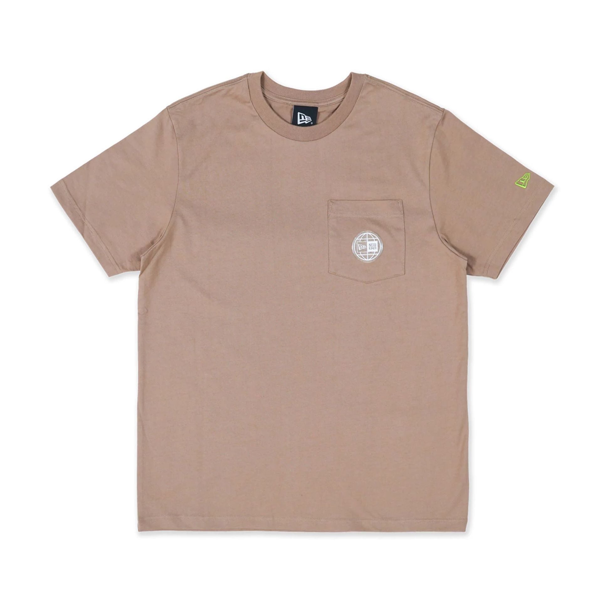 The Male model is wearing New Era Earth Day Beige T-Shirt 1