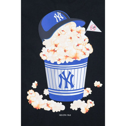 The Male model is wearing New York Yankees MLB Popcorn Party Vibe Black T-Shirt 5