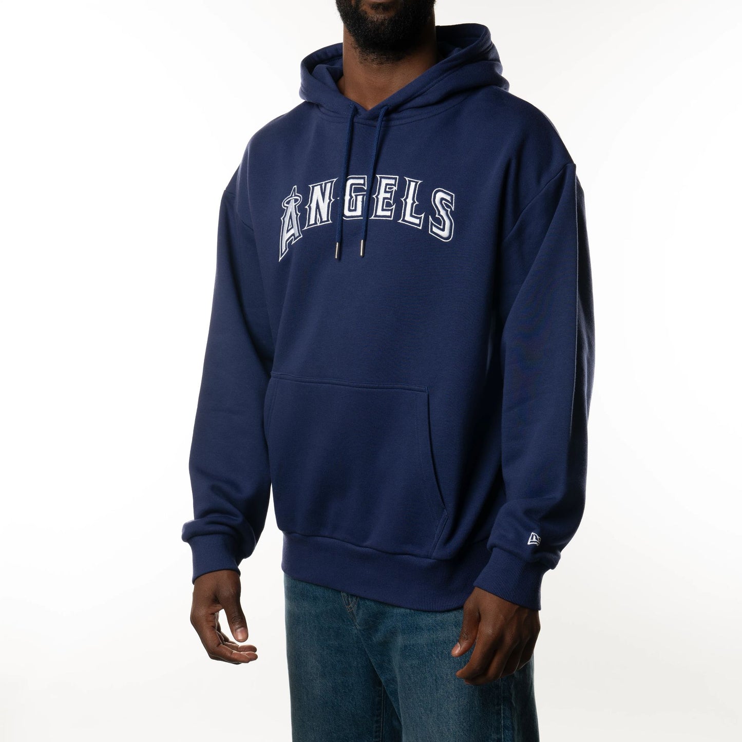 The Male model is wearing LA Angels Freeway Series Dark Blue Pullover Hoodie  1