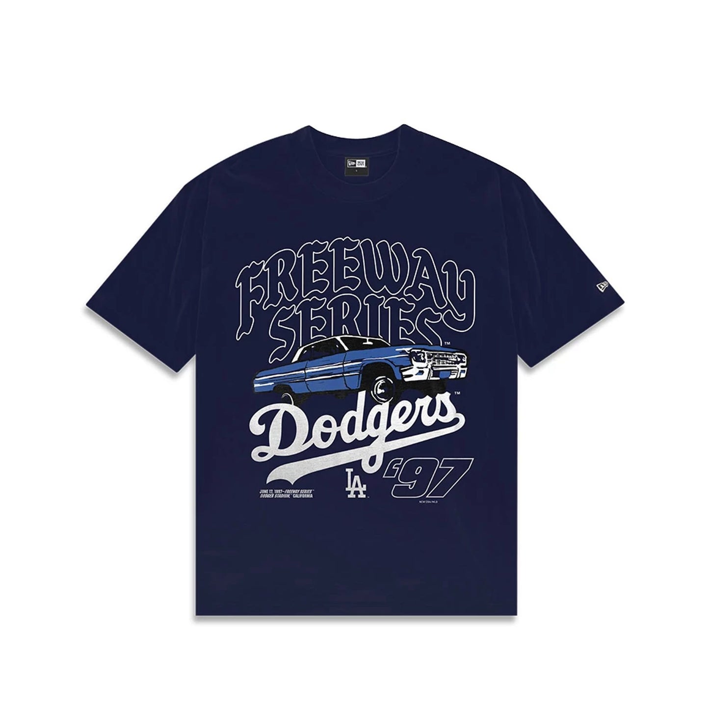 The Male model is wearing LA Dodgers Freeway Series Dark Blue T-Shirt  1