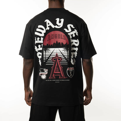 The Male model is wearing LA Angels Freeway Series Black T-Shirt  3