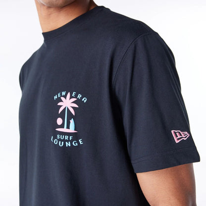 The Male model is wearing New Era Korea Surf Lounge Black T-Shirt 3