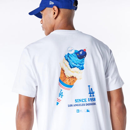 The Male model is wearing LA Dodgers MLB Home New Era Korea White T-Shirt 5