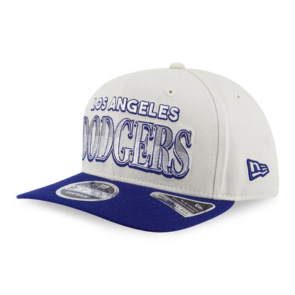 This is a LA Dodgers Pre-curved League Retro Cream 9FIFTY Original Fit Snapback Cap 1