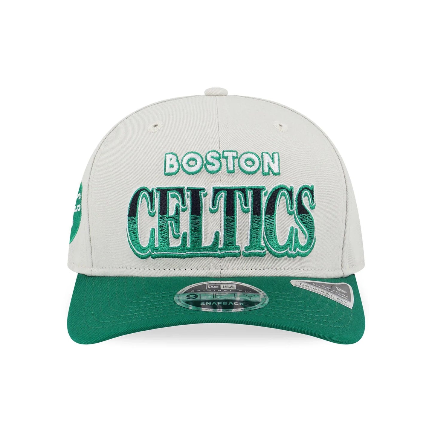 This is a Boston Celtics Pre-curved League Retro Cream 9FIFTY Original Fit Snapback Cap 5